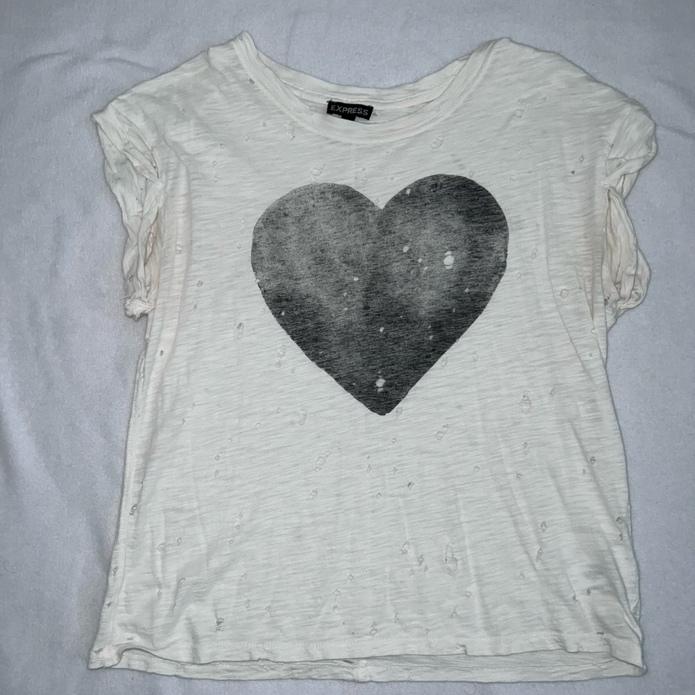 Black heart ripped shirt